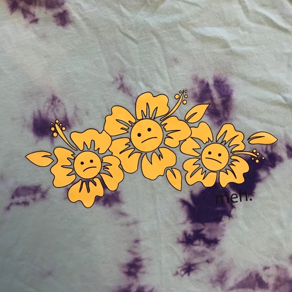 Empyre Tie Dye Crop Tee Womens Size Medium Long Sleeve Blue Purple - Picture 10 of 14